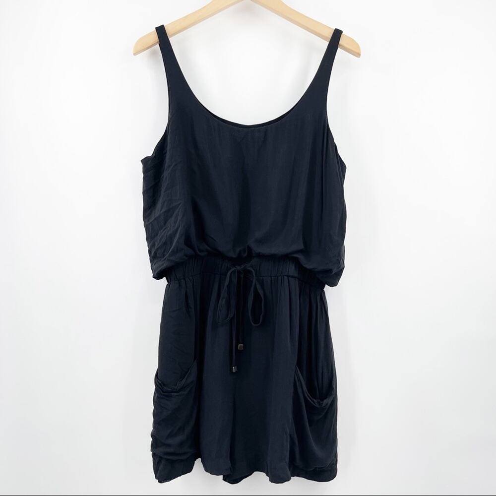 BCBGENERATION Romper Black Tie Waist Summer Casual Comfy Lounge Size Medium